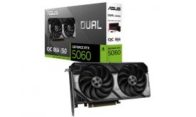 Asus Videókártya NVIDIA Dual GeForce RTX 5060 OC Edition 8GB (90YV0N12-M0NA00)